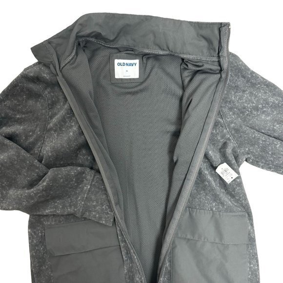 Old Navy Mens‎ Size M Gray Microfleece Mock Neck Zip Shacket NWT - Picture 5 of 7
